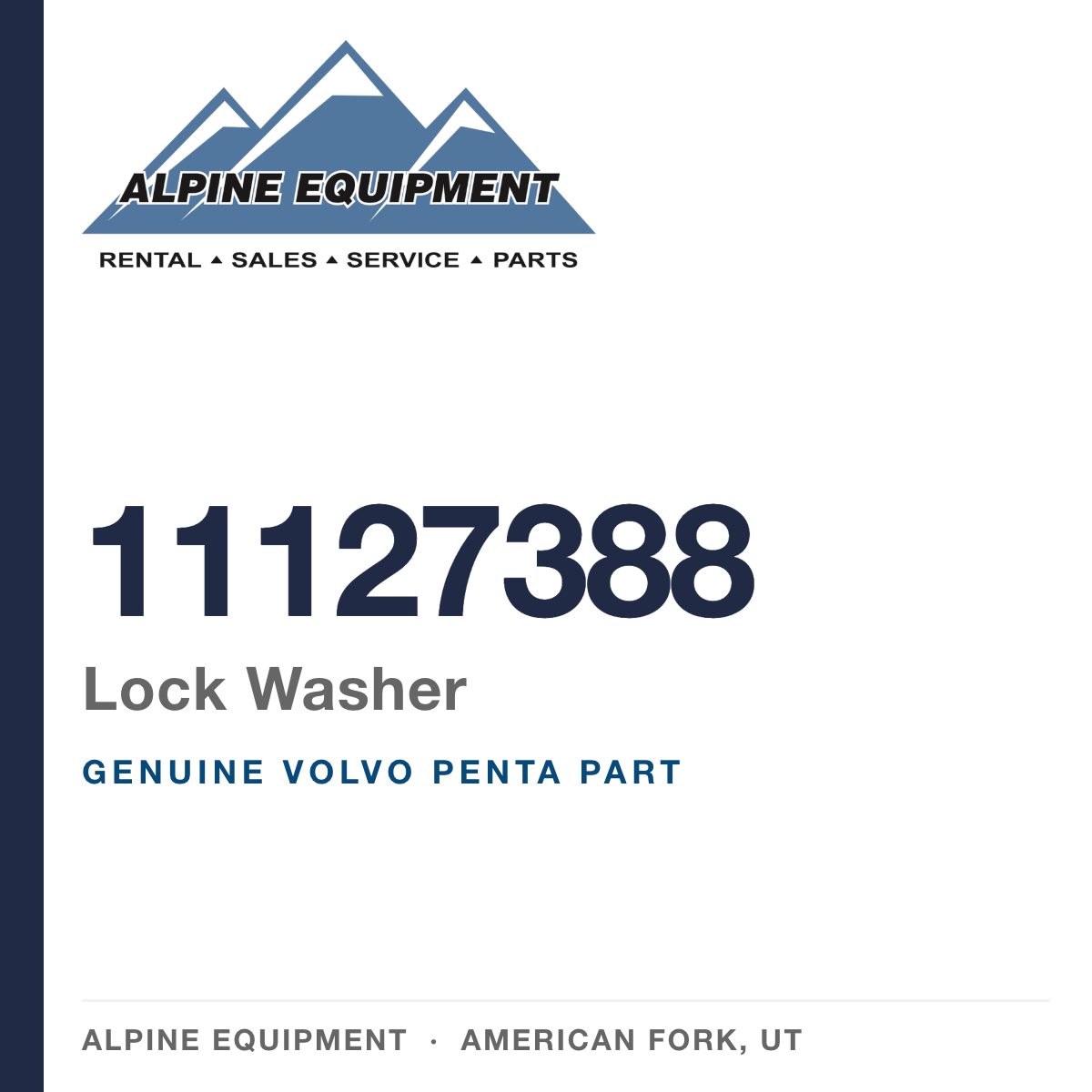 Volvo Penta 11127388 Lock Washer — genuine part from Alpine Equipment, American Fork UT
