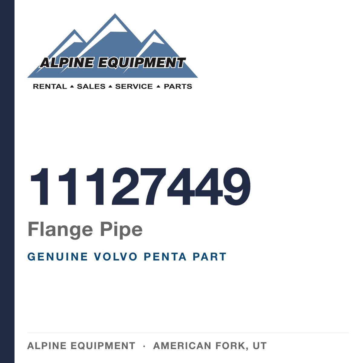 Volvo Penta 11127449 Flange Pipe — genuine part from Alpine Equipment, American Fork UT