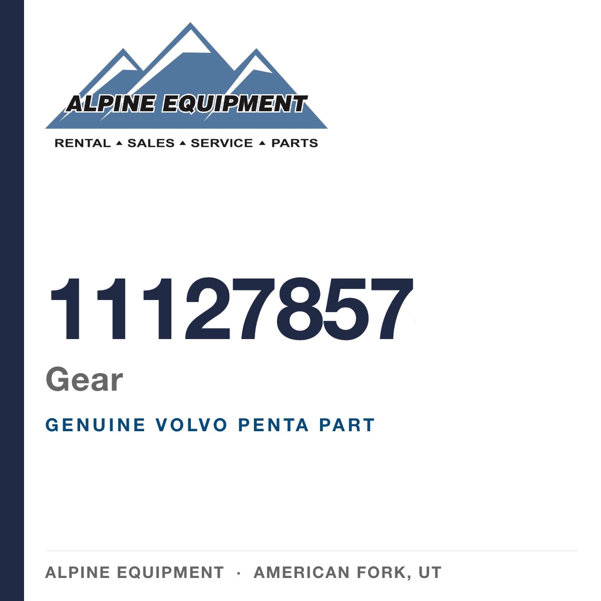 Volvo Penta 11127857 Gear — genuine part from Alpine Equipment, American Fork UT