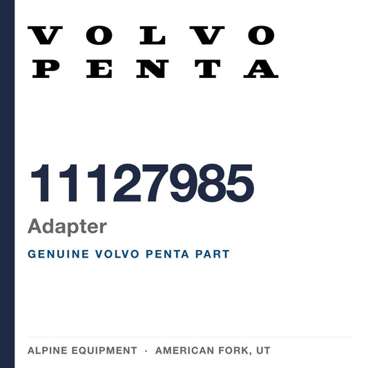 Volvo Penta 11127985 Adapter — genuine part from Alpine Equipment, American Fork UT