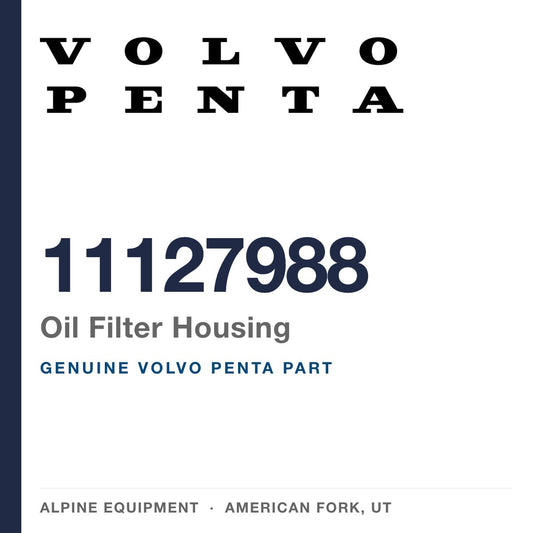 Volvo Penta 11127988 Oil Filter Housing — genuine part from Alpine Equipment, American Fork UT