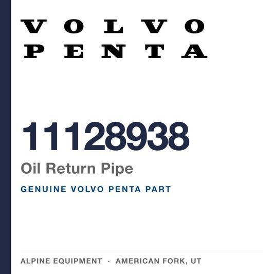 Volvo Penta 11128938 Oil Return Pipe — genuine part from Alpine Equipment, American Fork UT
