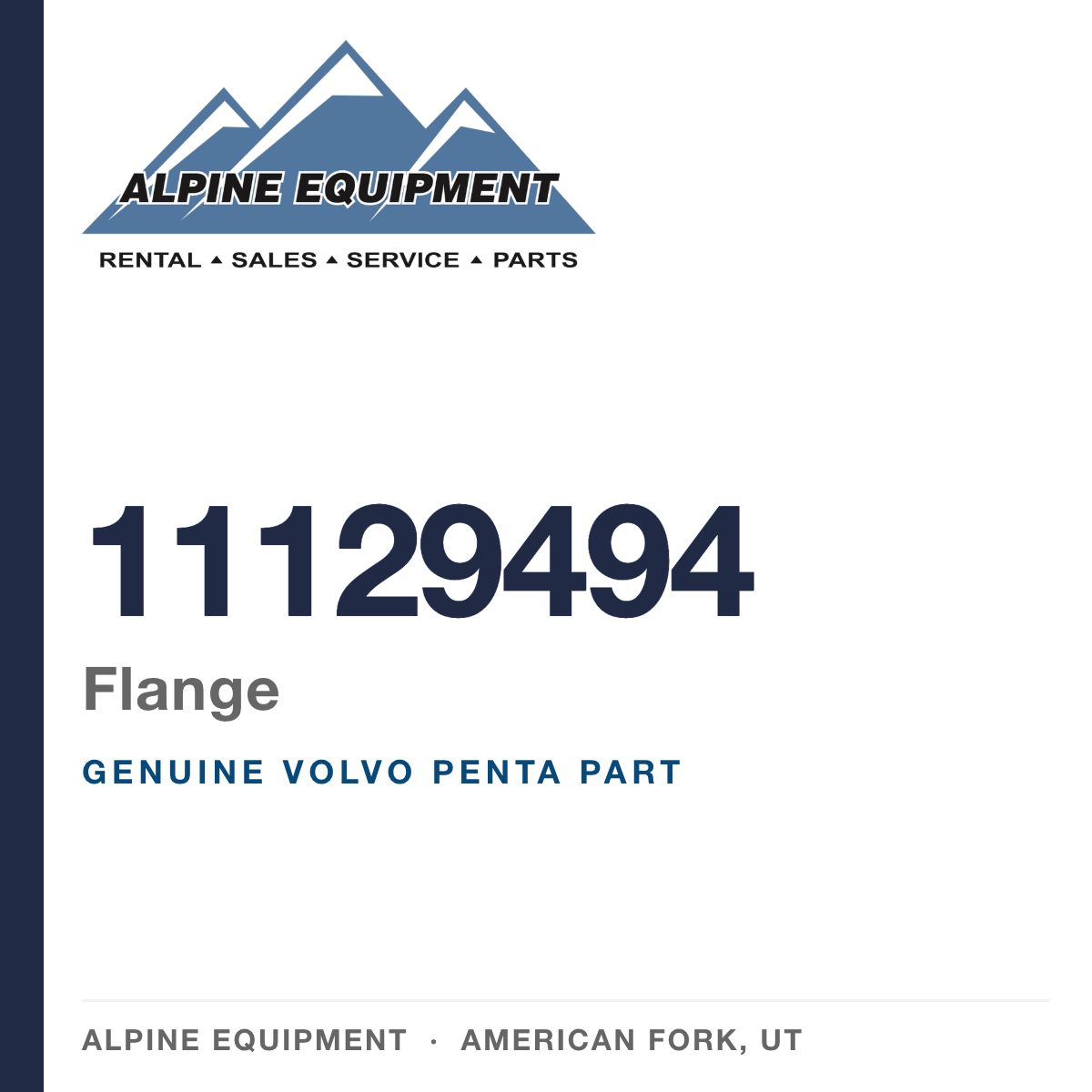 Volvo Penta 11129494 Flange — genuine part from Alpine Equipment, American Fork UT