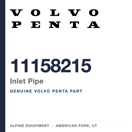 Volvo Penta 11158215 Inlet Pipe — genuine part from Alpine Equipment, American Fork UT