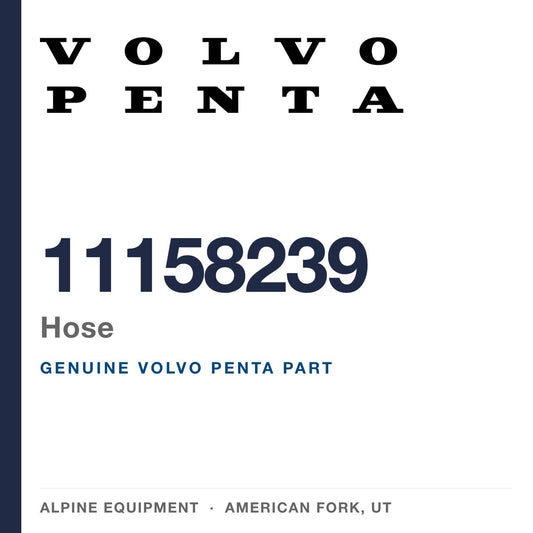 Volvo Penta 11158239 Hose — genuine part from Alpine Equipment, American Fork UT