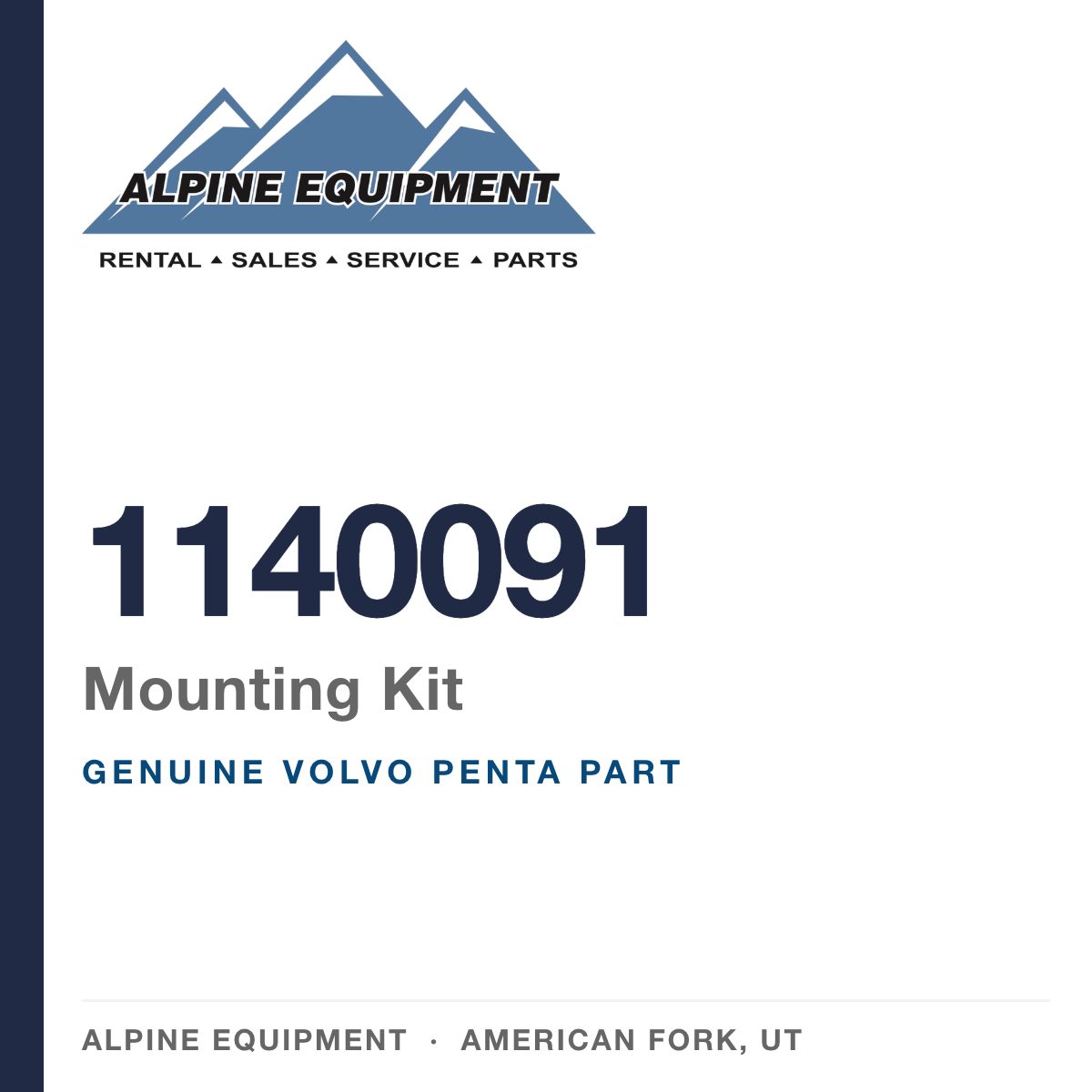 Volvo Penta 1140091 Mounting Kit — genuine part from Alpine Equipment, American Fork UT