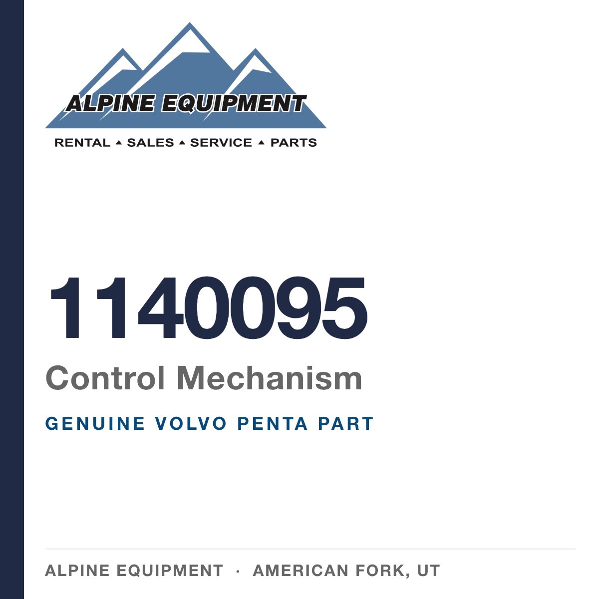 Volvo Penta 1140095 Control Mechanism — genuine part from Alpine Equipment, American Fork UT
