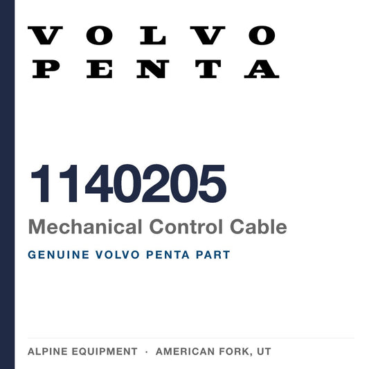 Volvo Penta 1140205 Mechanical Control Cable — genuine part from Alpine Equipment, American Fork UT