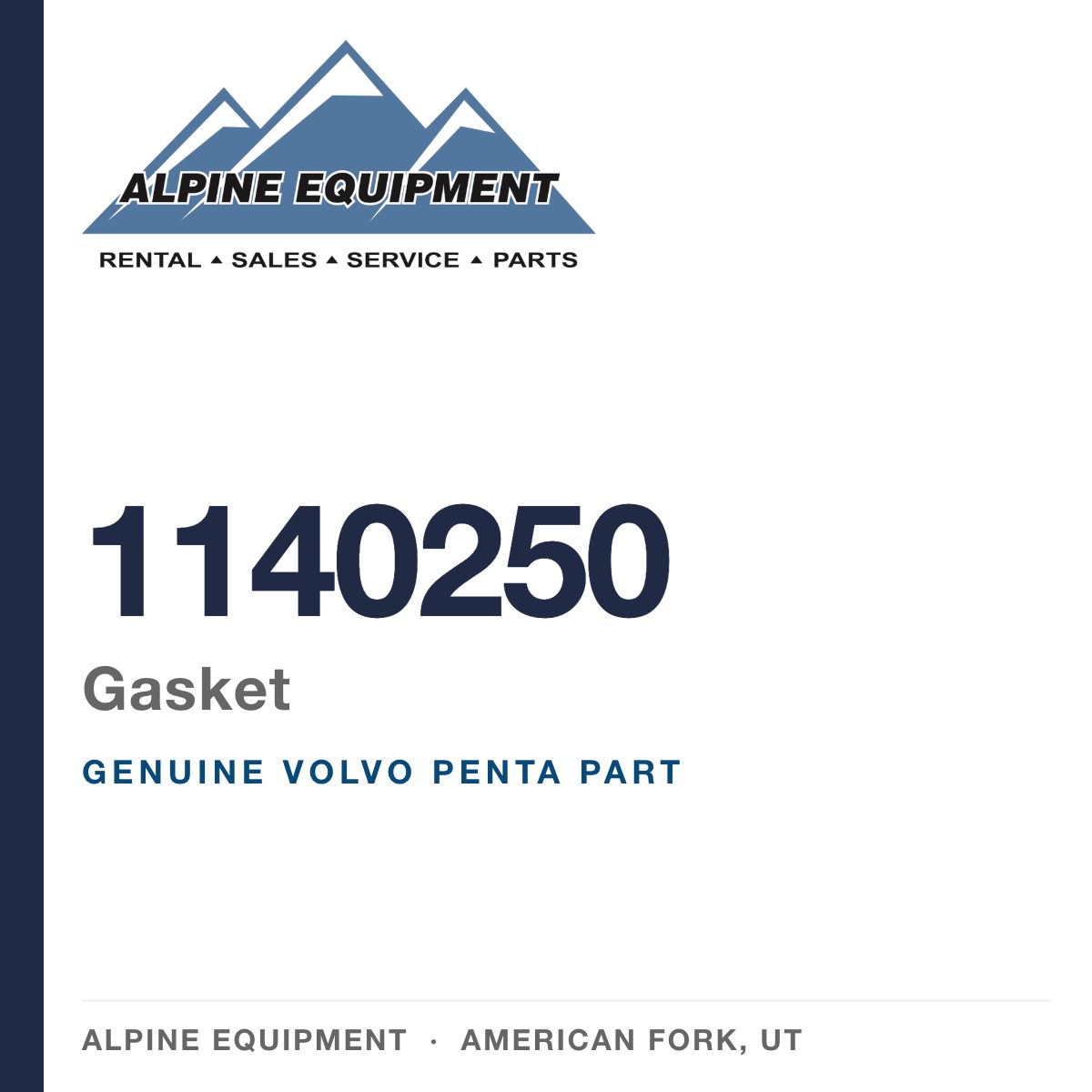 Volvo Penta 1140250 Gasket — genuine part from Alpine Equipment, American Fork UT