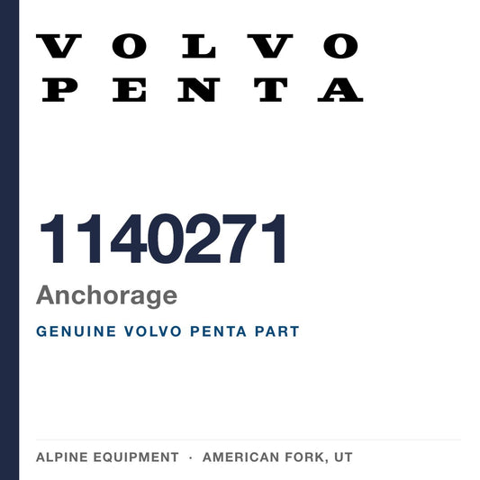 Volvo Penta 1140271 Anchorage — genuine part from Alpine Equipment, American Fork UT