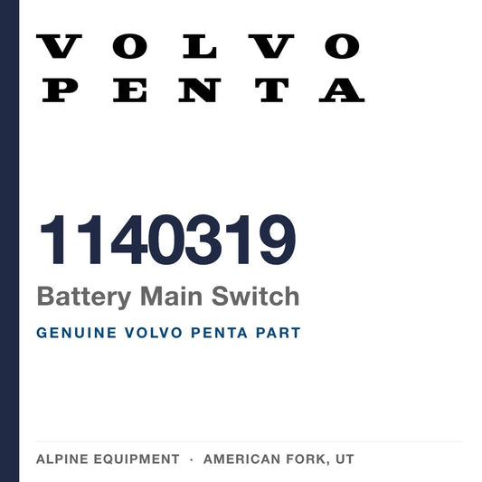 Volvo Penta 1140319 Battery Main Switch — genuine part from Alpine Equipment, American Fork UT