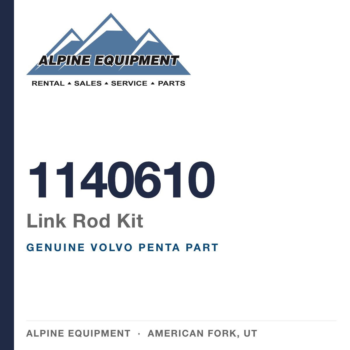 Volvo Penta 1140610 Link Rod Kit — genuine part from Alpine Equipment, American Fork UT