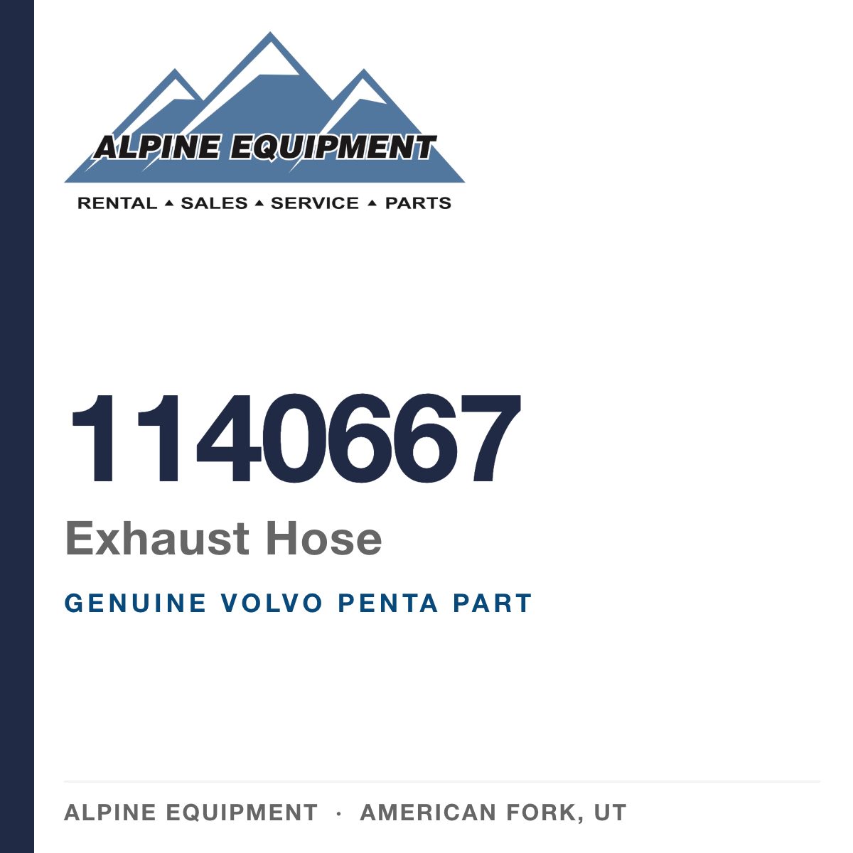 Volvo Penta 1140667 Exhaust Hose — genuine part from Alpine Equipment, American Fork UT