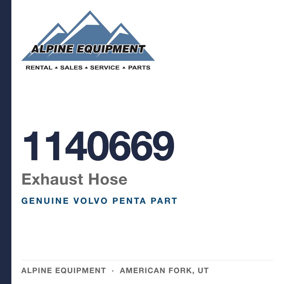 Volvo Penta 1140669 Exhaust Hose — genuine part from Alpine Equipment, American Fork UT