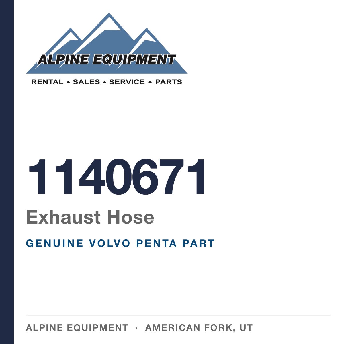 Volvo Penta 1140671 Exhaust Hose — genuine part from Alpine Equipment, American Fork UT