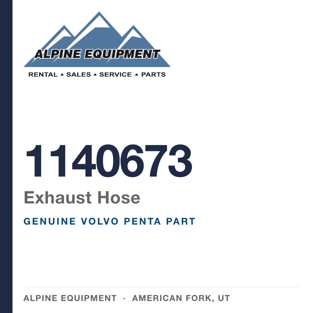 Volvo Penta 1140673 Exhaust Hose — genuine part from Alpine Equipment, American Fork UT