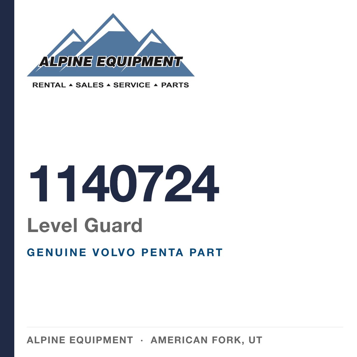 Volvo Penta 1140724 Level Guard — genuine part from Alpine Equipment, American Fork UT