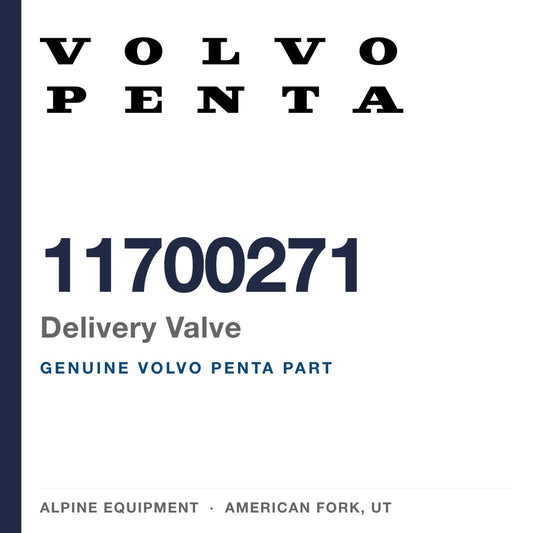 Volvo Penta 11700271 Delivery Valve — genuine part from Alpine Equipment, American Fork UT