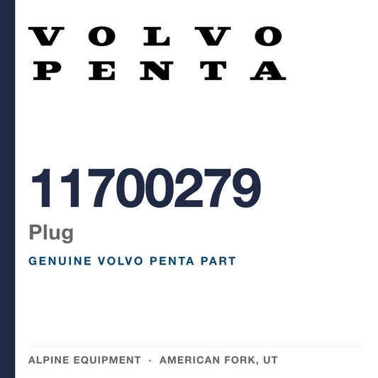 Volvo Penta 11700279 Plug — genuine part from Alpine Equipment, American Fork UT