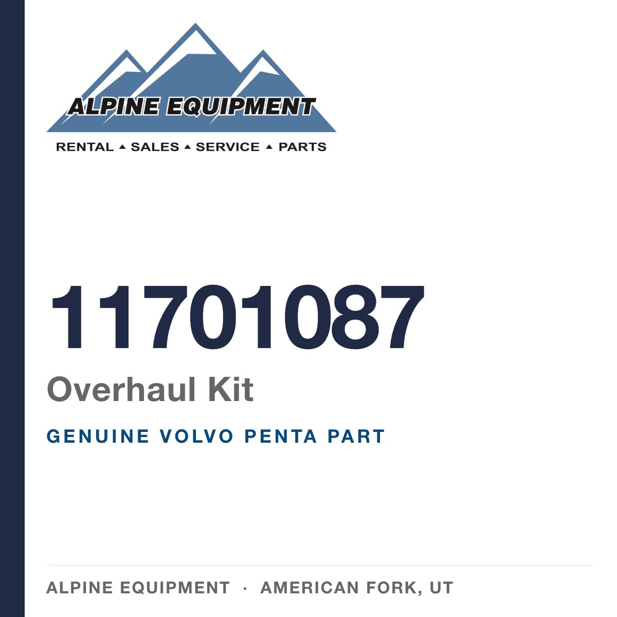 Volvo Penta 11701087 Overhaul Kit — genuine part from Alpine Equipment, American Fork UT