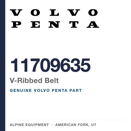 Volvo Penta 11709635 V-Ribbed Belt — genuine part from Alpine Equipment, American Fork UT
