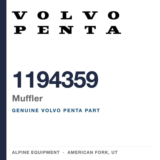 Volvo Penta 1194359 Muffler — genuine part from Alpine Equipment, American Fork UT