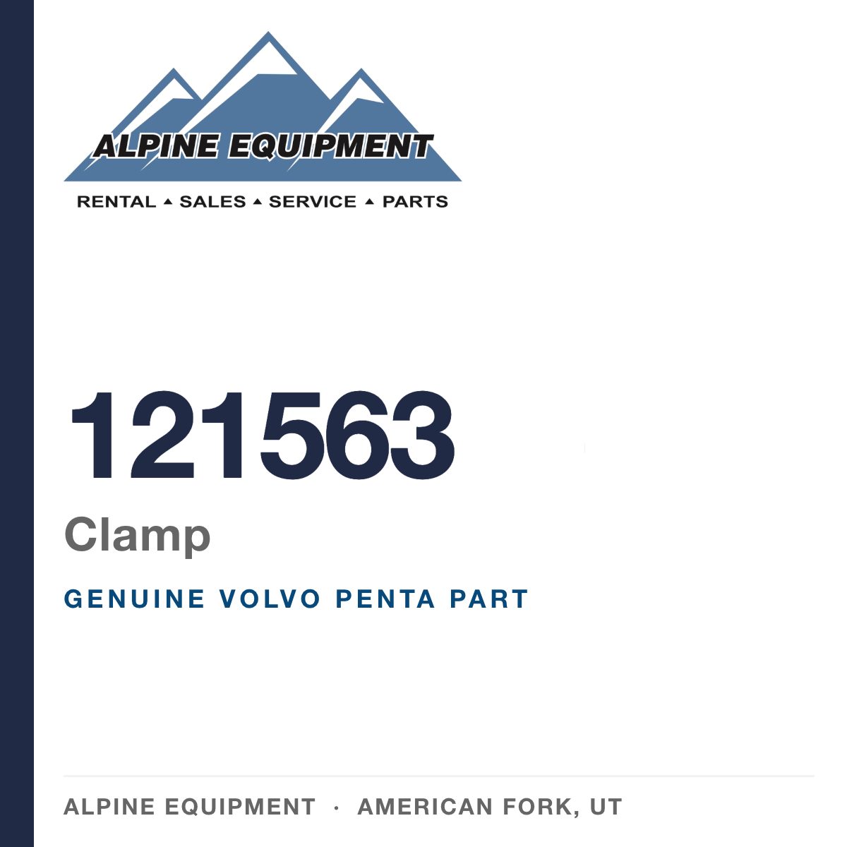 Volvo Penta 121563 Clamp — genuine part from Alpine Equipment, American Fork UT