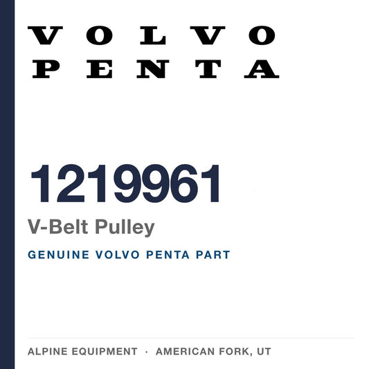 Volvo Penta 1219961 V-Belt Pulley — genuine part from Alpine Equipment, American Fork UT