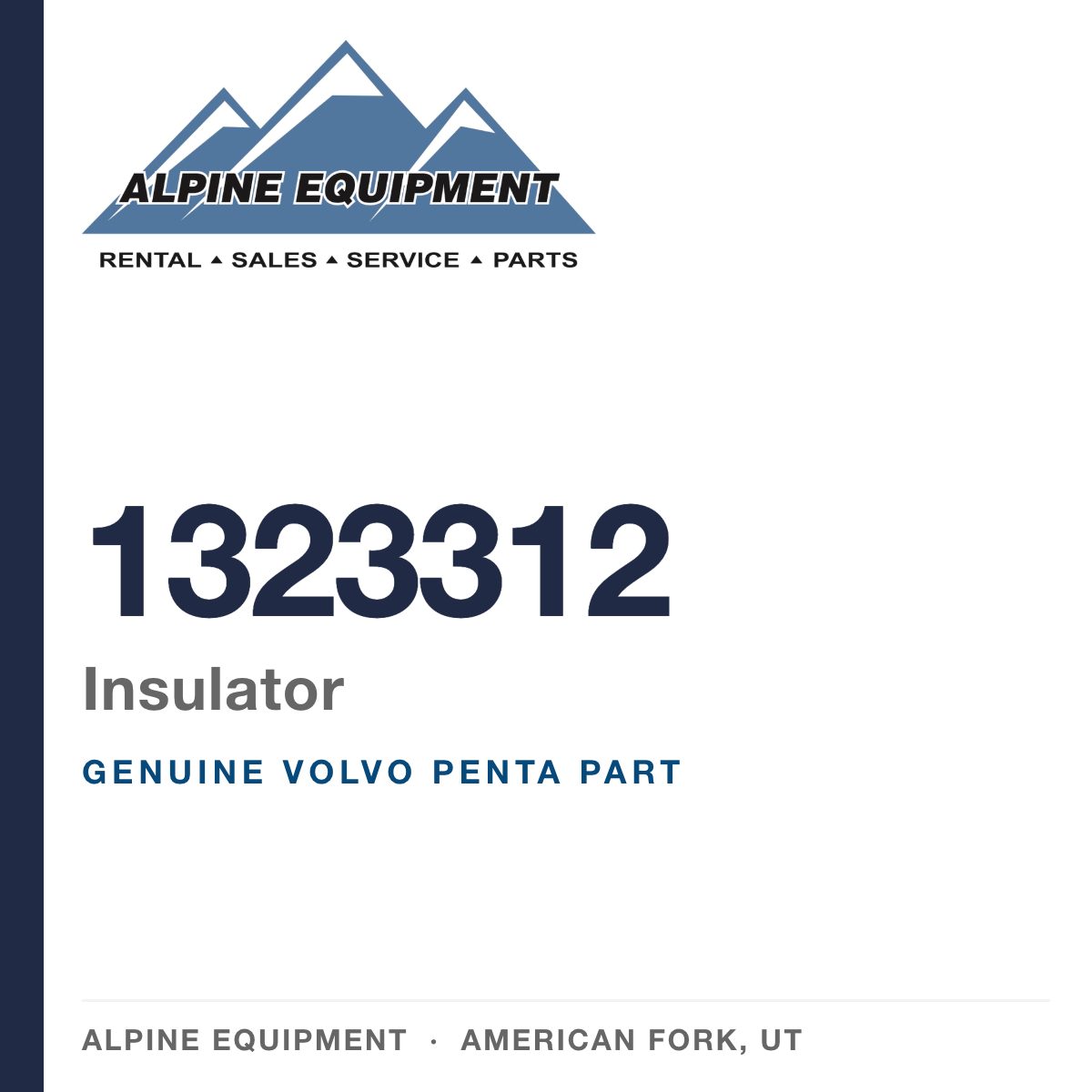 Volvo Penta 1323312 Insulator — genuine part from Alpine Equipment, American Fork UT