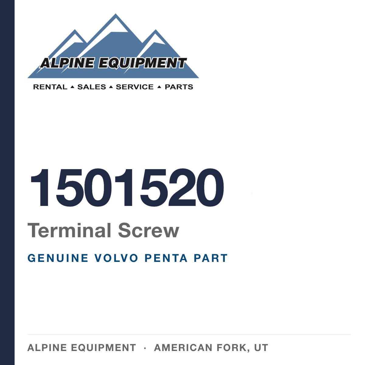 Volvo Penta 1501520 Terminal Screw — genuine part from Alpine Equipment, American Fork UT