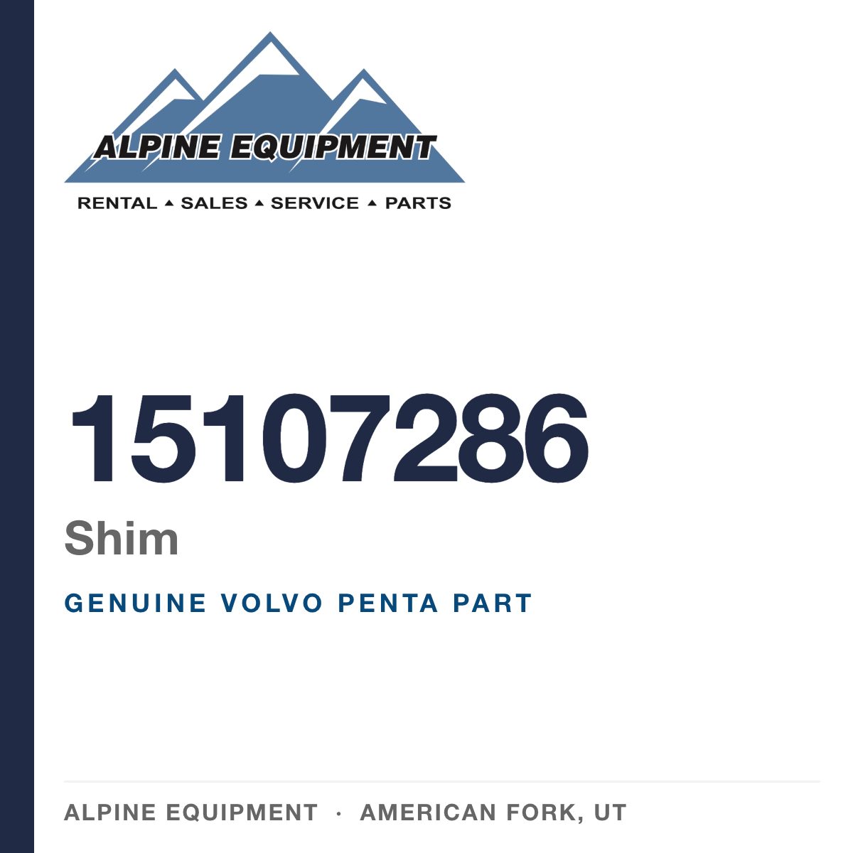 Volvo Penta 15107286 Shim — genuine part from Alpine Equipment, American Fork UT