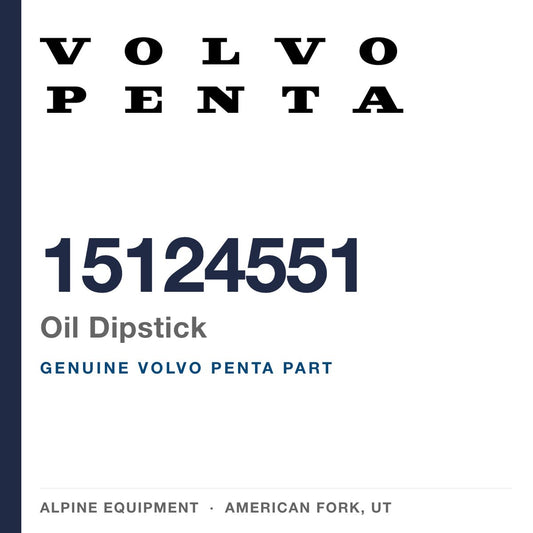 Volvo Penta 15124551 Oil Dipstick — genuine part from Alpine Equipment, American Fork UT
