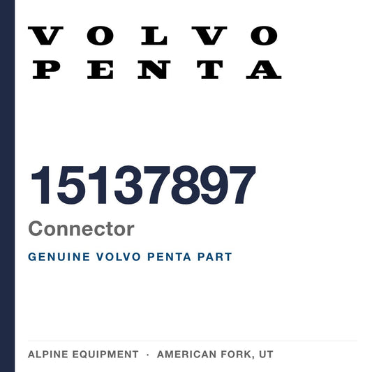 Volvo Penta 15137897 Connector — genuine part from Alpine Equipment, American Fork UT