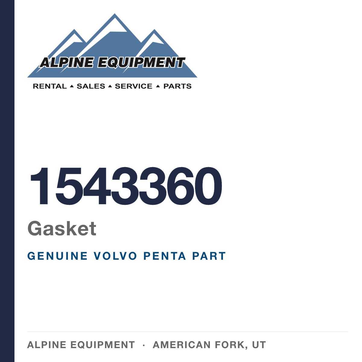 Volvo Penta 1543360 Gasket — genuine part from Alpine Equipment, American Fork UT