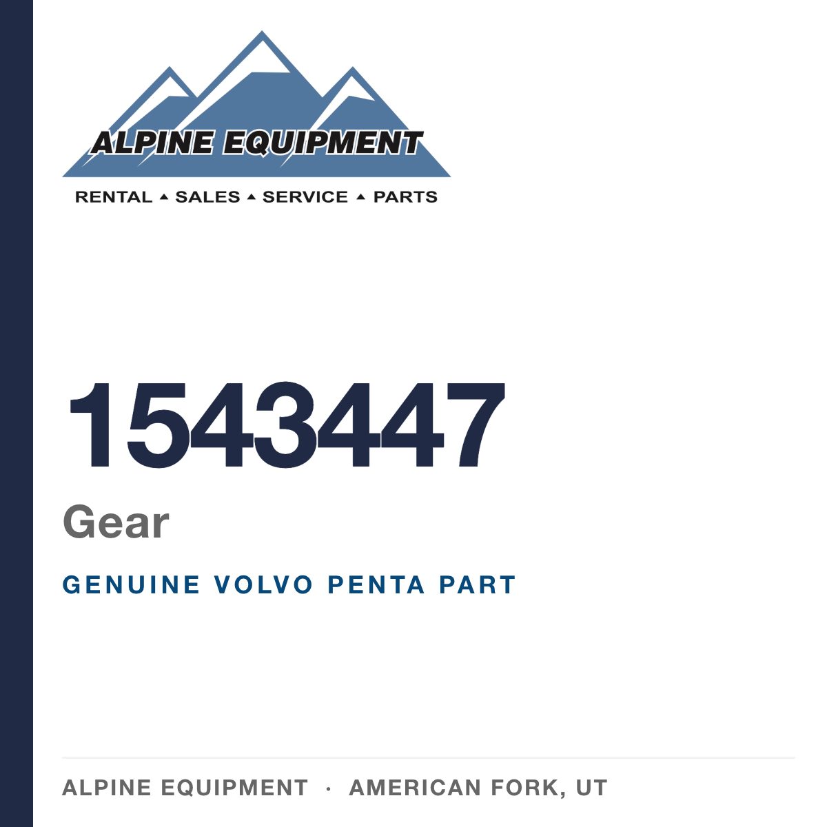 Volvo Penta 1543447 Gear — genuine part from Alpine Equipment, American Fork UT