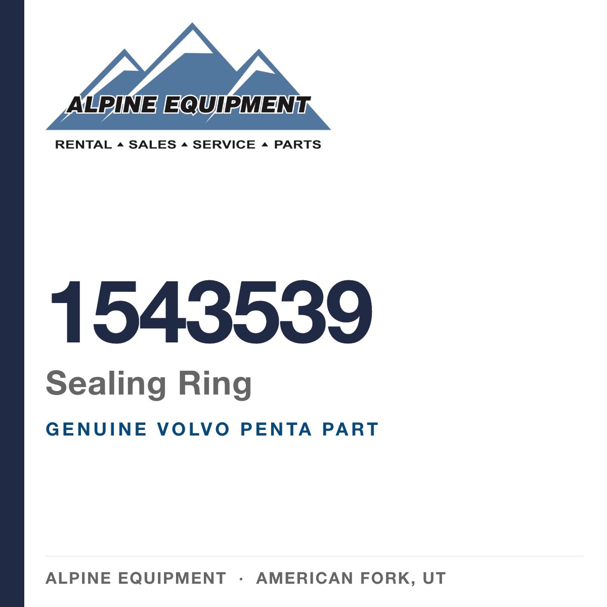 Volvo Penta 1543539 Sealing Ring — genuine part from Alpine Equipment, American Fork UT