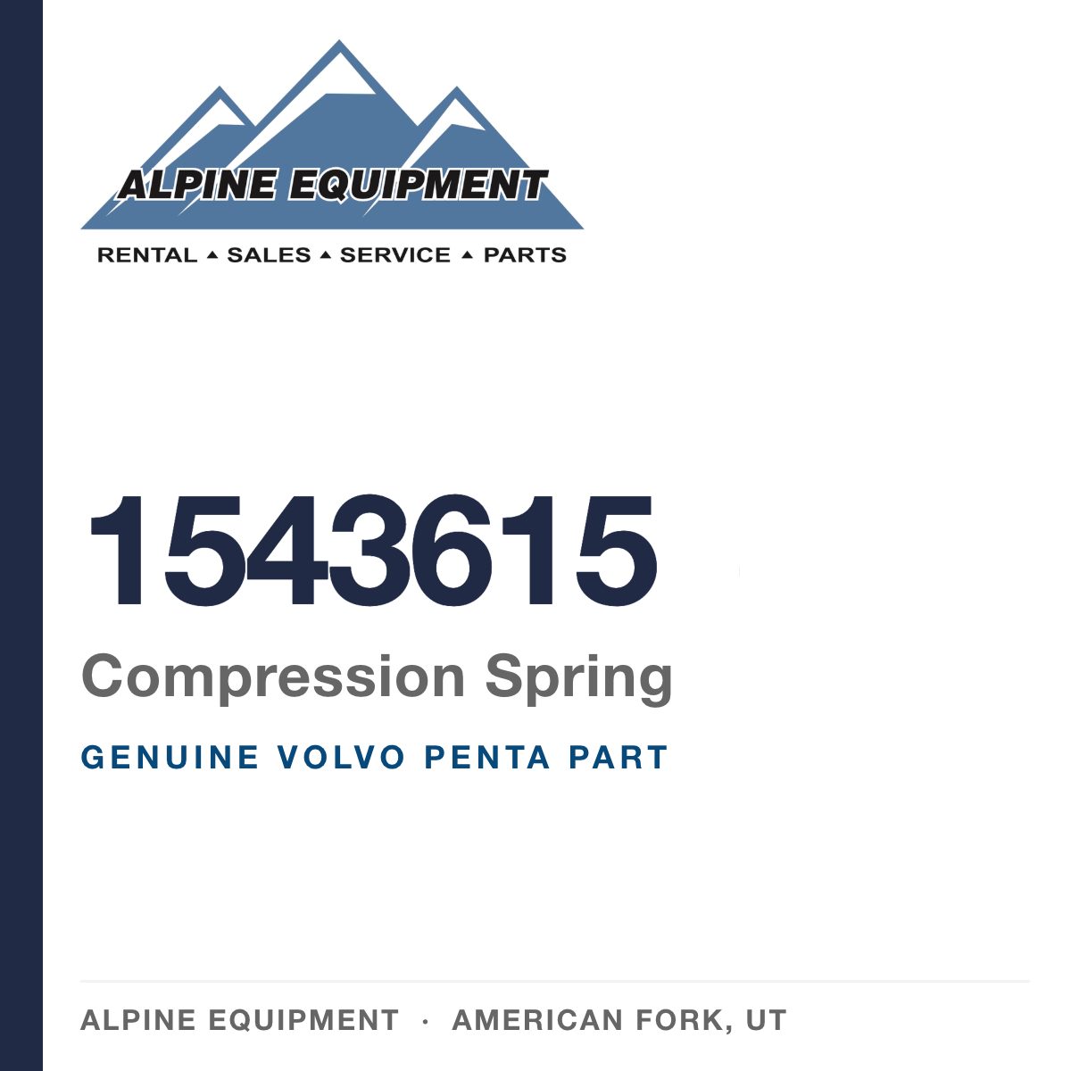 Volvo Penta 1543615 Compression Spring — genuine part from Alpine Equipment, American Fork UT