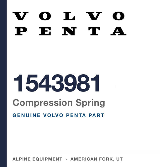 Volvo Penta 1543981 Compression Spring — genuine part from Alpine Equipment, American Fork UT