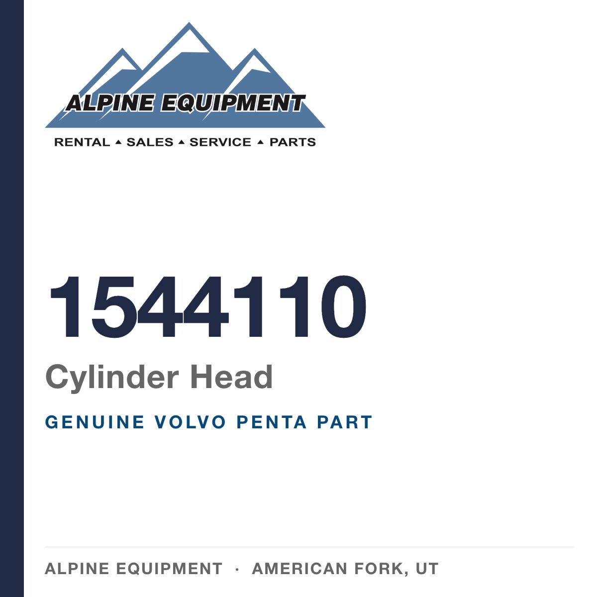 Volvo Penta 1544110 Cylinder Head — genuine part from Alpine Equipment, American Fork UT