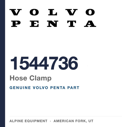Volvo Penta 1544736 Hose Clamp — genuine part from Alpine Equipment, American Fork UT