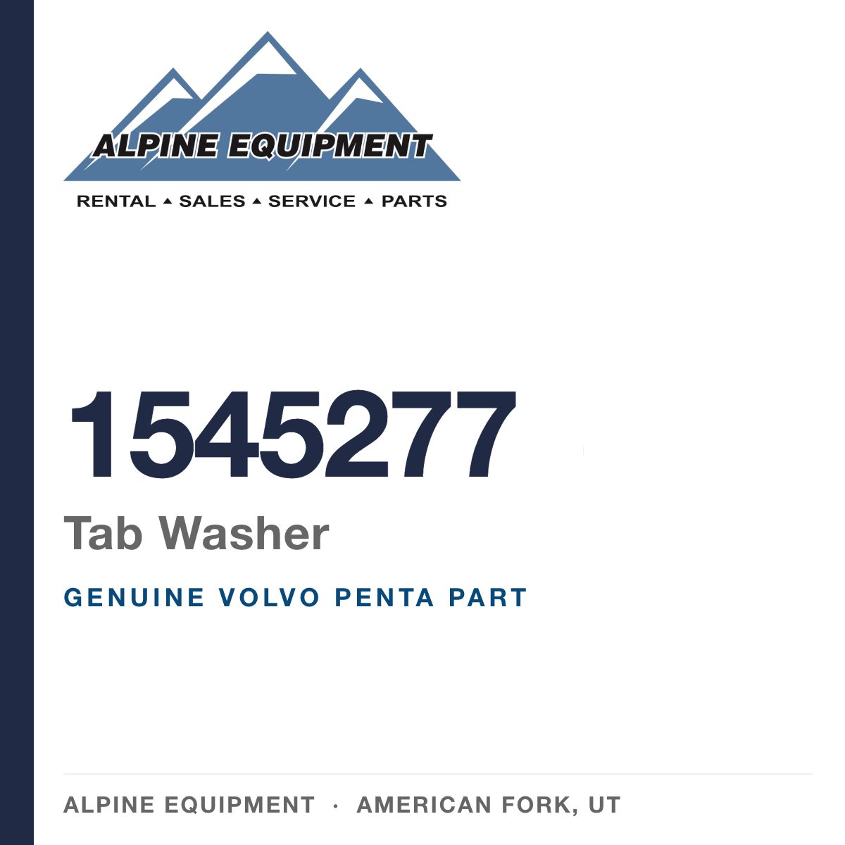 Volvo Penta 1545277 Tab Washer — genuine part from Alpine Equipment, American Fork UT