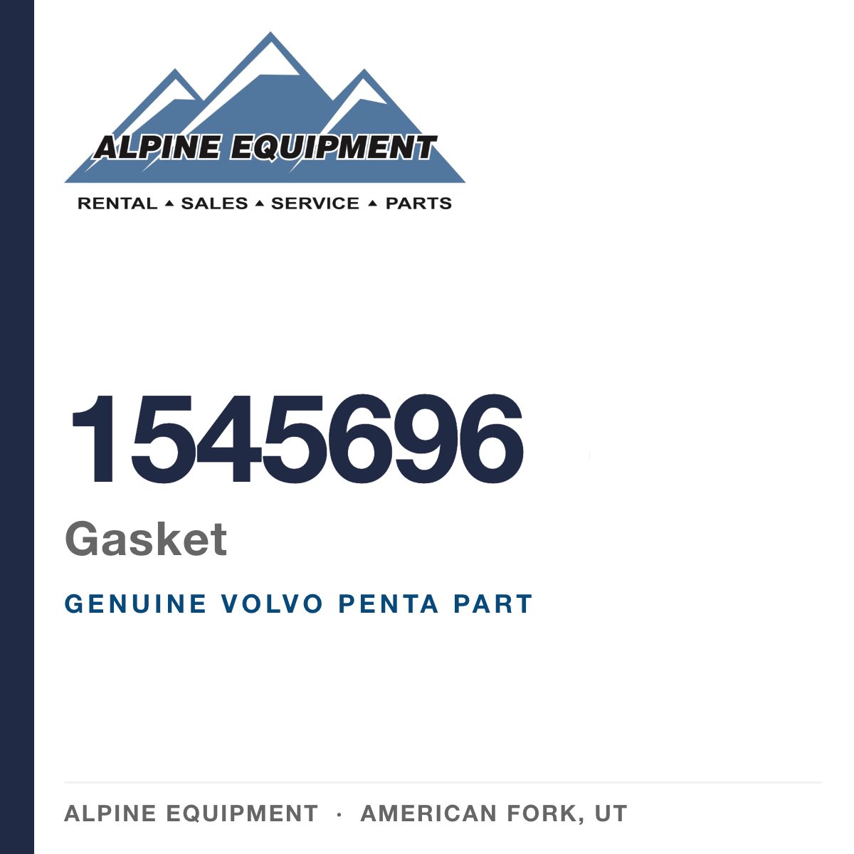 Volvo Penta 1545696 Gasket — genuine part from Alpine Equipment, American Fork UT