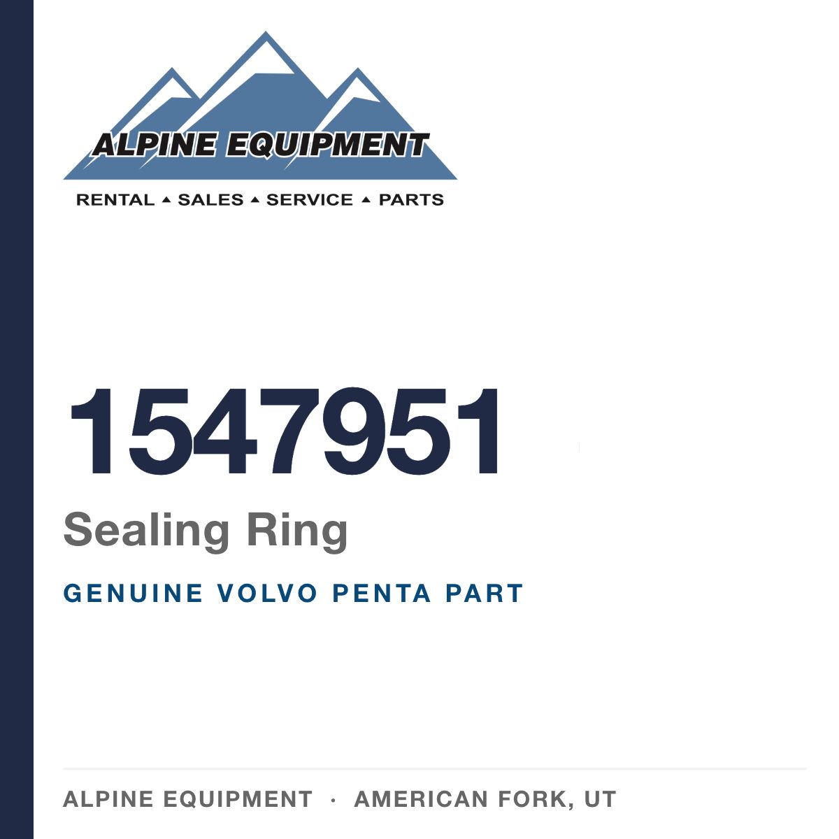Volvo Penta 1547951 Sealing Ring — genuine part from Alpine Equipment, American Fork UT