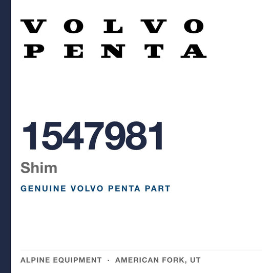 Volvo Penta 1547981 Shim — genuine part from Alpine Equipment, American Fork UT