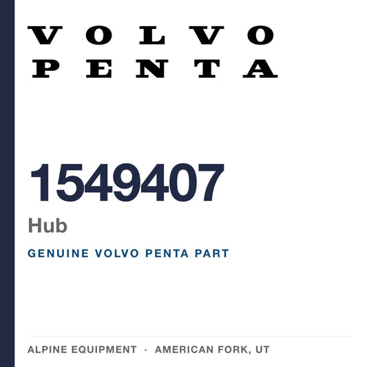 Volvo Penta 1549407 Hub — genuine part from Alpine Equipment, American Fork UT