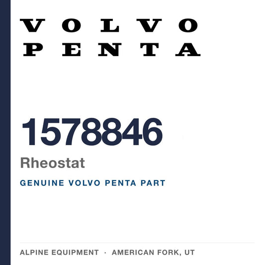 Volvo Penta 1578846 Rheostat — genuine part from Alpine Equipment, American Fork UT