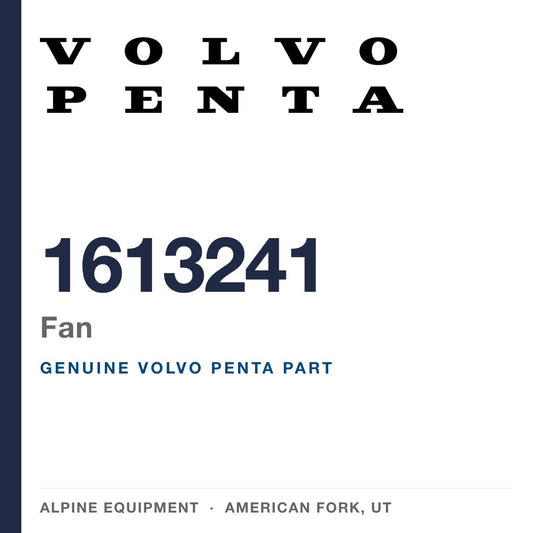 Volvo Penta 1613241 Fan — genuine part from Alpine Equipment, American Fork UT