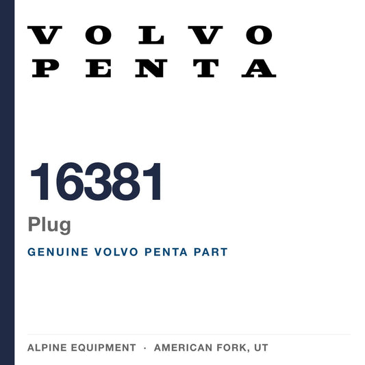 Volvo Penta 16381 Plug — genuine part from Alpine Equipment, American Fork UT