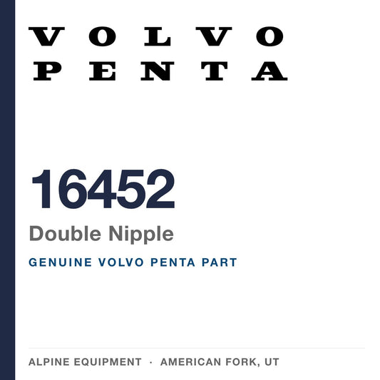 Volvo Penta 16452 Double Nipple — genuine part from Alpine Equipment, American Fork UT