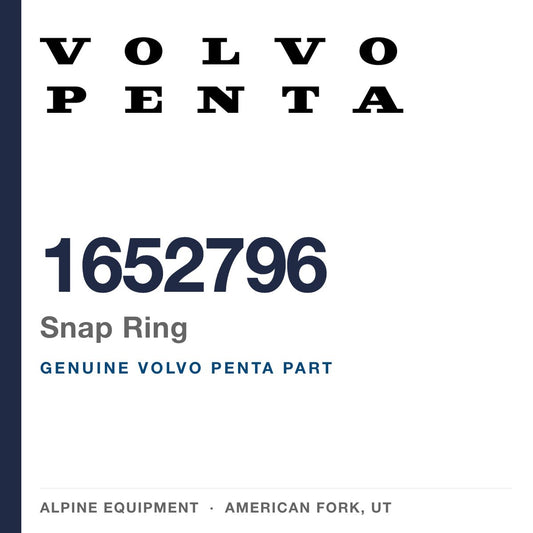 Volvo Penta 1652796 Snap Ring — genuine part from Alpine Equipment, American Fork UT